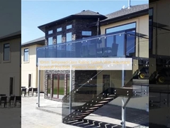 10mm 強化ガラス手すりシステム、調整可能なスタンドオフピンボルト付き、ステンレス鋼304