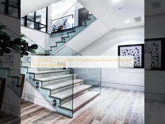 オーダーメイド 階段 レンディング 温熱ガラス フェンス 内部 階段 バルストラード