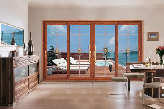 台風耐性 2mm 厚いアルミ 硬化ガラス付き 滑りパティオドア