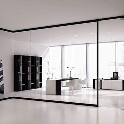 柔らかいガラス隔壁 壁 アルミニウムフレーム 防音オフィス隔壁