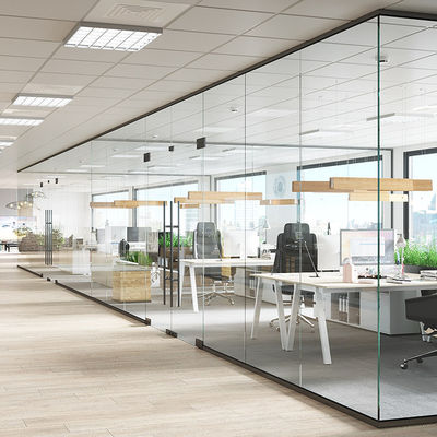 防音オフィスガラス隔壁 粉末塗装 アルミプロファイル ドア