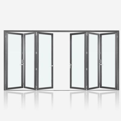 大会 センター の 金 木 の 折りたたみ 窓 の 硬化 ガラス アルミニウム