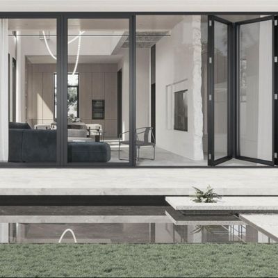 オーダーメイドサイズ アルミニウム 二重型 外壁 ドア 耐久性 多パネル 熱隔熱