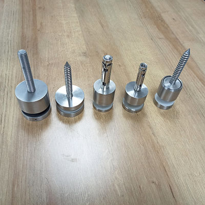 調整可能なステンレス鋼304/316スタンドオフガラス手すりシステム、30mm/42.4mm径、8-12mmガラス用