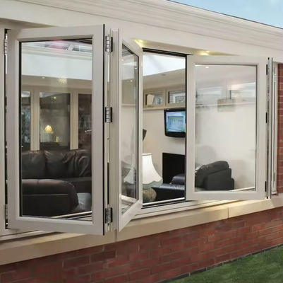 品質  Custom Balcony Aluminum Folding Window Tempered Insulated Folding Glass Window 工場