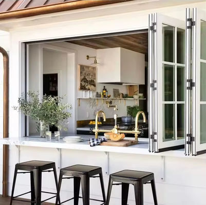 カスタムバルコニー アルミ製 折りたたみ窓 熱化隔熱式 折りたたみガラス窓