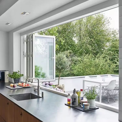 カスタムバルコニー アルミ製 折りたたみ窓 熱化隔熱式 折りたたみガラス窓