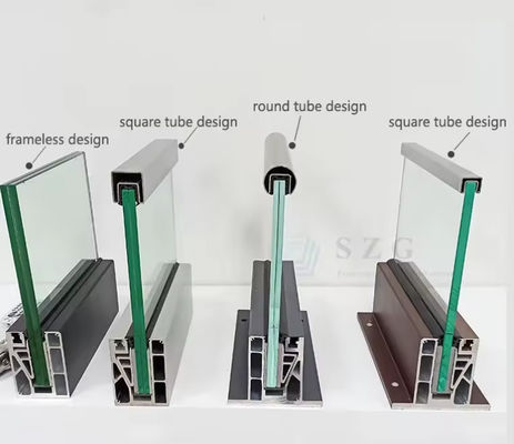 ラメル U チャネル ガラス バルストラド 層状のガラスで上部設置