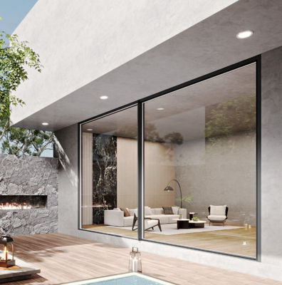 温めガラス スリム アルミウム スライディング ドア 多点ロック付き 安全