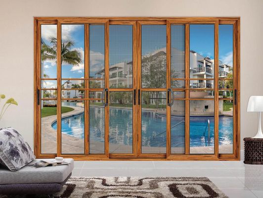 耐久性のある厚いアルミニウム スライディングガラス ドア水平開口スタイル