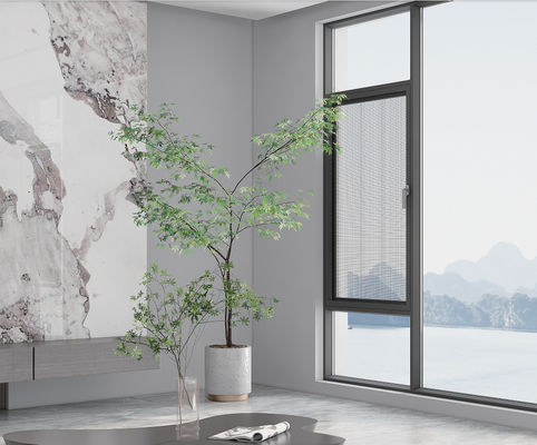 粉末で覆い,内側を開けるアルミの窓,二重ガラス