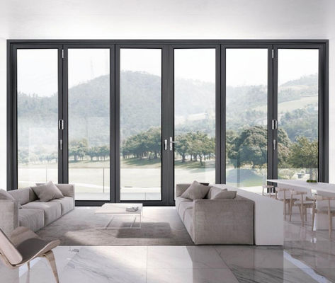 カスタマイズできる家 アルミ製 折りたたむドア 鍵付きハンドル付き グラスラミネート