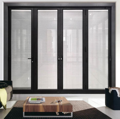 断熱ガラス アルミ 折り畳みパティオ ドア カスタマイズ アルミ 双重 ドア 白