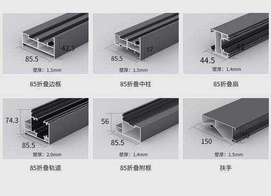 滑らかな折りたたみ グレー アルミ 双重ドア オーダーメイド ハリケーン耐性