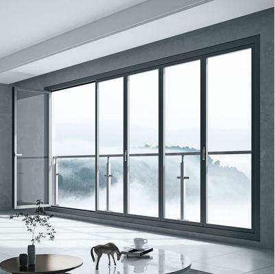 滑らかな折りたたみ グレー アルミ 双重ドア オーダーメイド ハリケーン耐性