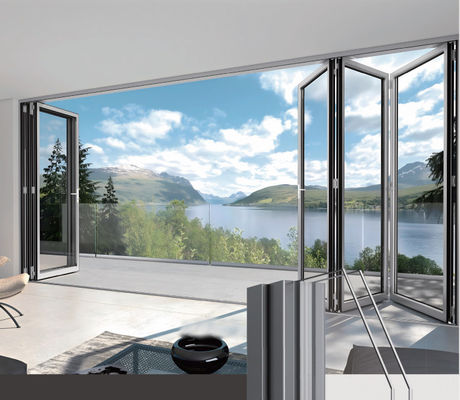 熱断裂 安全 ガラス アルミニウム 折りたたむドア 商用バルコニー 折りたたむドア