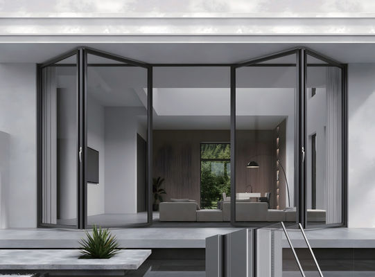 熱断裂 安全 ガラス アルミニウム 折りたたむドア 商用バルコニー 折りたたむドア