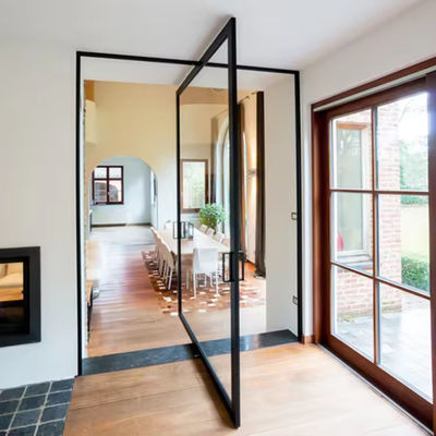 ハリケーン耐性ピボット アルミニウム ドア ラミネートガラスでカスタマイズ