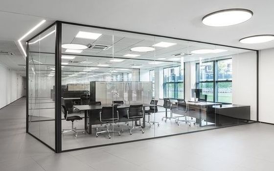モダンデザインのガラス隔壁 壁 防音 商用ガラス隔壁