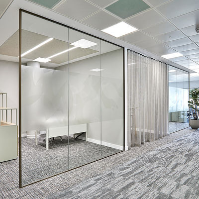 スリム・フレーム・デモンタブル・ガラス・パーティション 透明・テンパー・ガラス