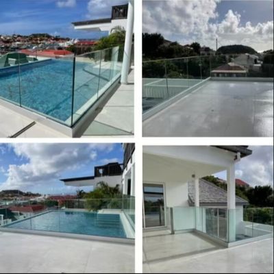 彩色のLEDライト Uチャネルガラスレイル 8-16mmラミネートガラスと5年以上の保証