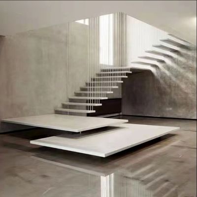 商用建物のためのカスタマイズされたレールとトレード付きの室内または室外現代浮き階段