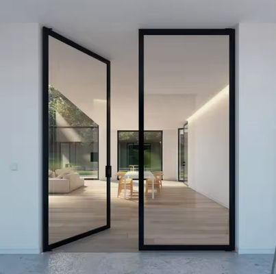 インテリア ガラス オフィス ドアの 溶接 アルミニウム スイング ドア 粉末 コーティング