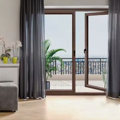 インテリア ガラス オフィス ドアの 溶接 アルミニウム スイング ドア 粉末 コーティング