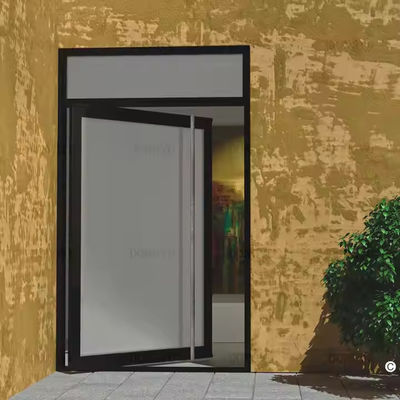 透明ガラスとステンレス鋼のスクリーンネット材料の4-12mmダブルガラスのアルミニウムピボットドア