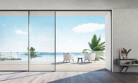 スタッドレスタイヤのハードウェアと強化フレームの現代的なシンプルアルミスライドドア