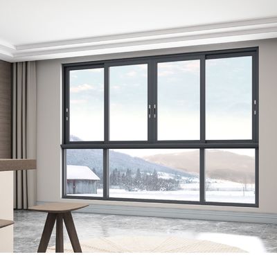 50年寿命のアルミ合金フレームと断熱ガラスを備えた二重ガラス引き違い窓