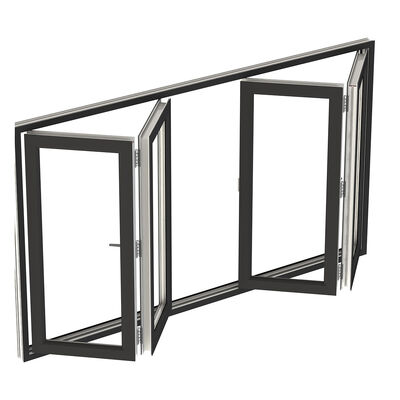 Frameless Double Glazing Glass Sheet Folding Windows Design With Accessories Manufacturing Company