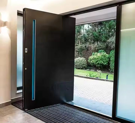 透明ガラスと1.8mmのフレーム厚さのステンレス鋼の内部アルミニウムピボットドア